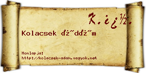 Kolacsek Ádám névjegykártya